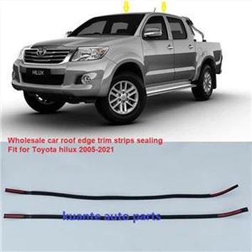 Jalur Trim Tepi Bumbung Kereta Mengedap Jalur Cuaca Pengawal Tepi Getah untuk Toyota Hilux Vigo